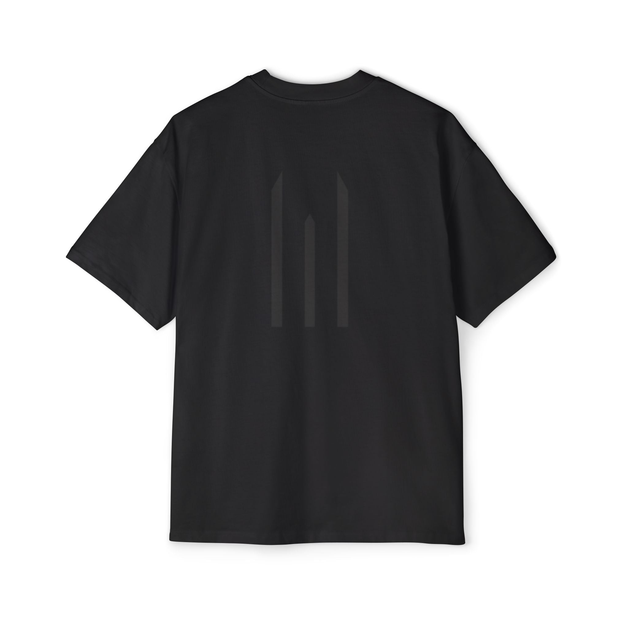 Black t-shirt on a white background
