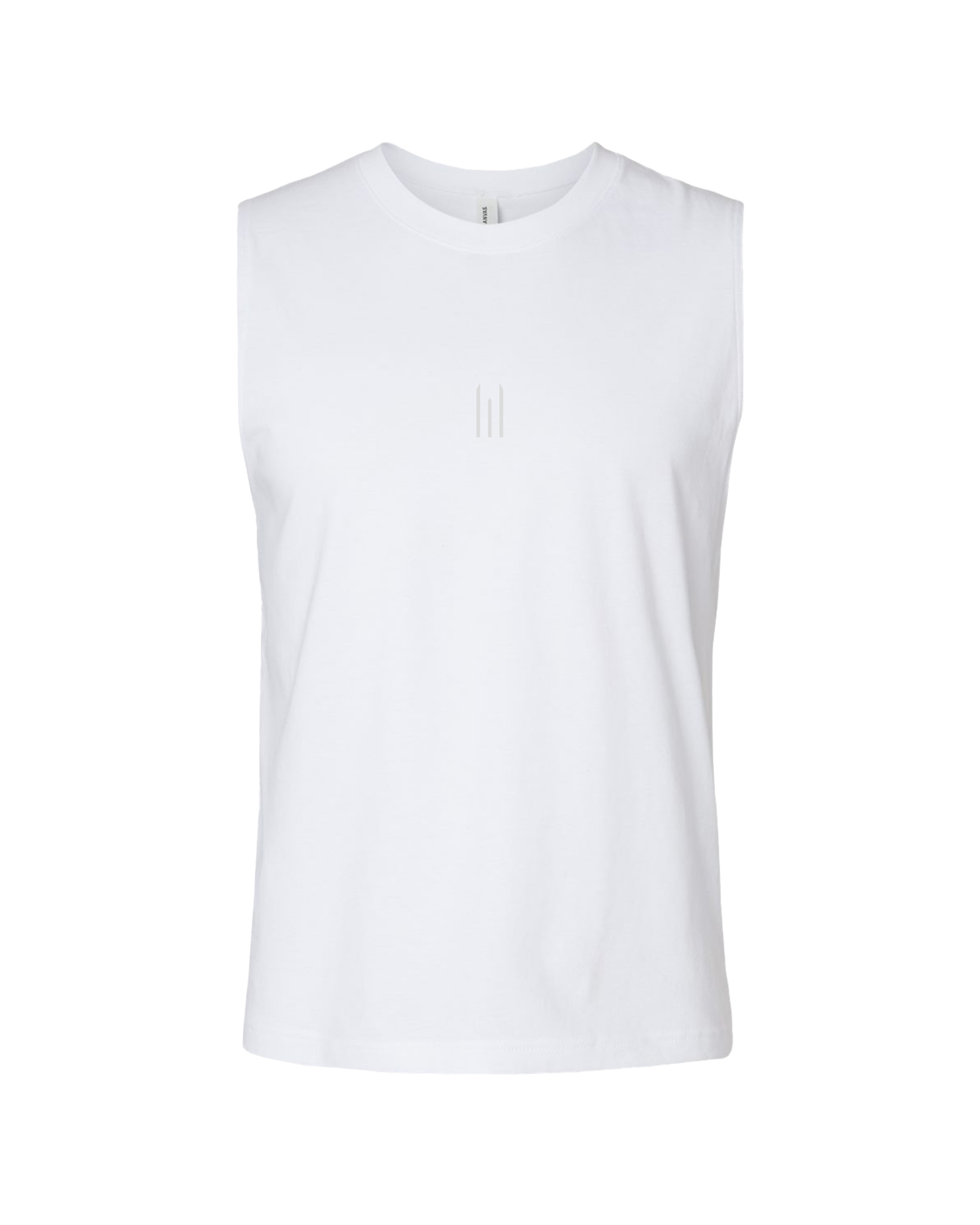 White sleeveless shirt on a white background
