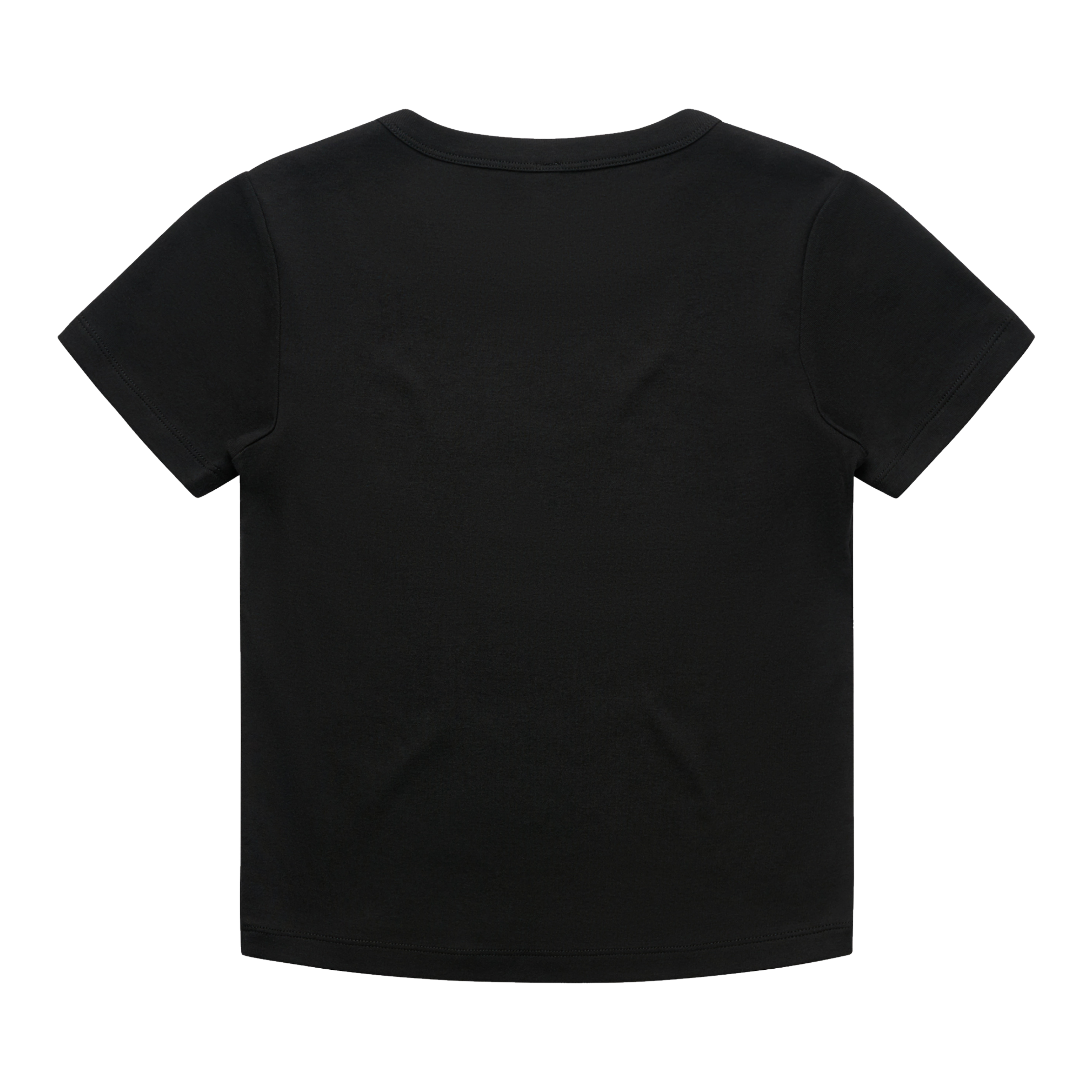 Black t-shirt on a white background