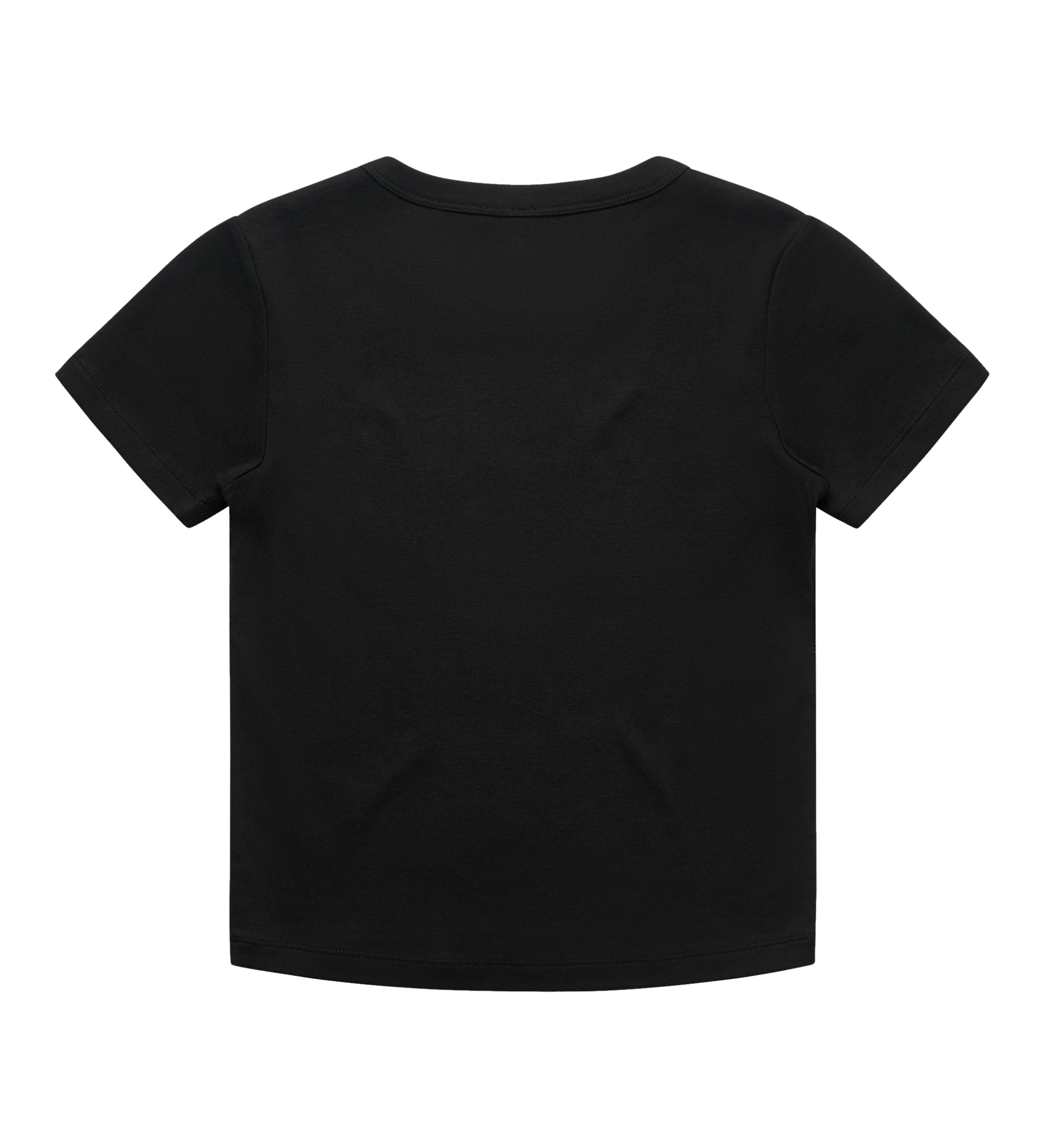 Black t-shirt on a white background