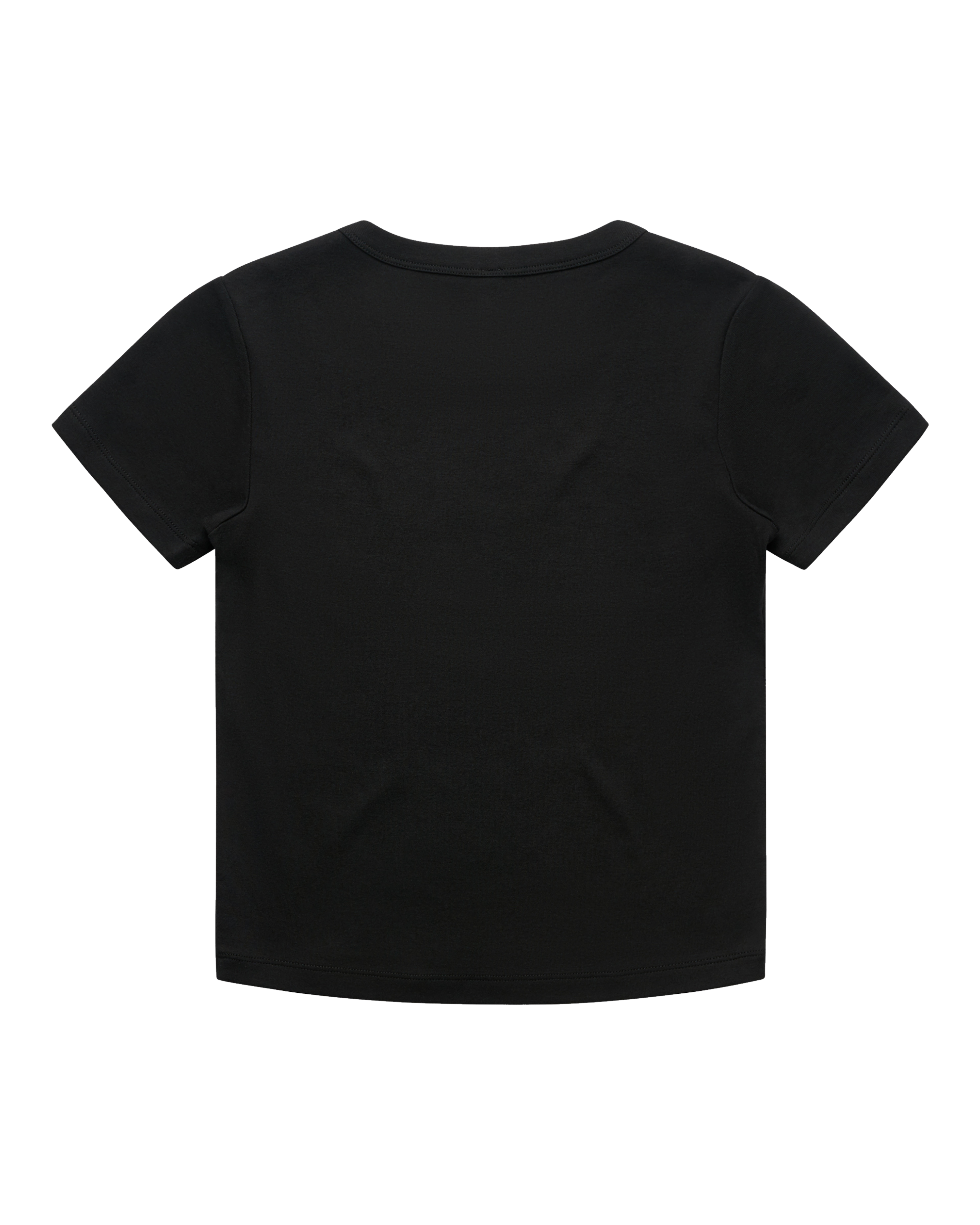 Black t-shirt on a white background