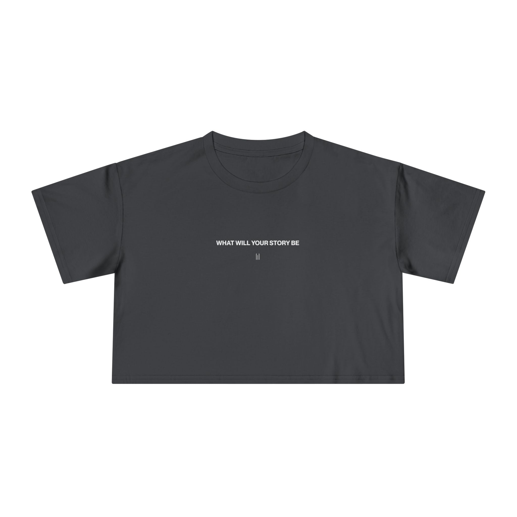 Coal t-shirt with text 'WHAT WILL YOUR STORY BE' on a white background